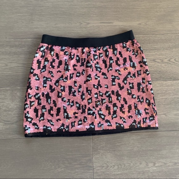 BCBG Leopard Print Sequin Skirt size XS - Picture 2 of 7